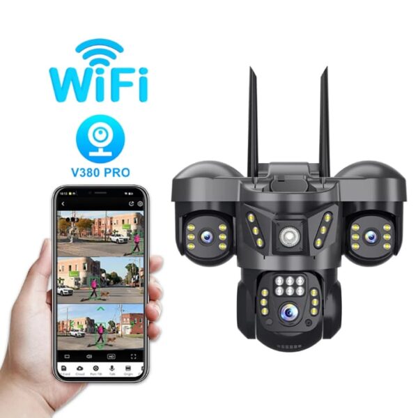 Camara Seguridad 3 Lentes 4K Wifi Exterior
