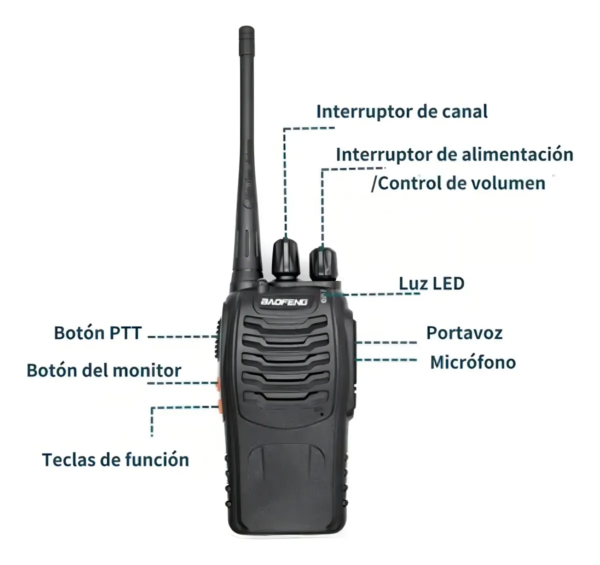 2 Radios walkie talkie Baofeng Y accesorios
