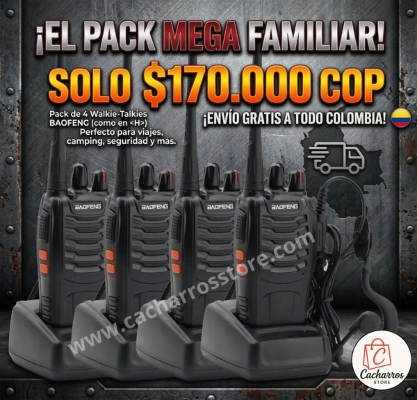 Kit X 4 Handy Baofeng Radio Walkie Talki