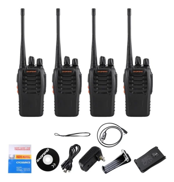 Radios 888H Baofeng x 4 und Carga Usb Tipo C