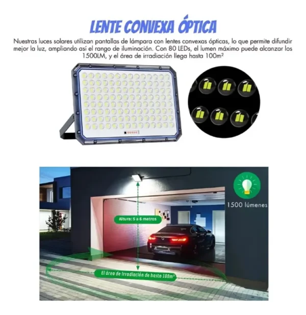 REFLECTOR SOLAR JORTAN 5000W – ILUMINACIÓN POTENTE SIN PAGAR LUZ